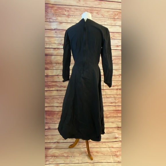 Handmade Black Long Sleeve Amish Peasant Maxi Dress, Size Small - Picture 5 of 7